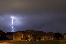Garland Roofing Service | Lightning strike at night very near homes
