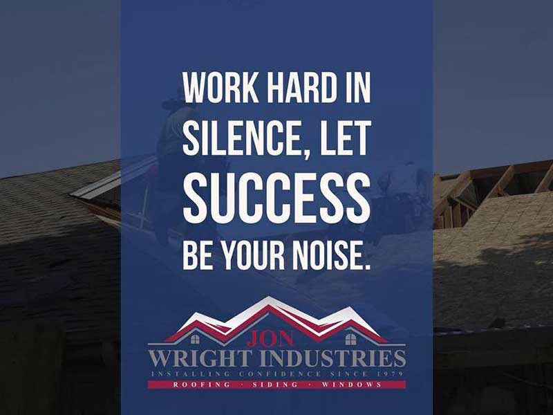 Motivational image and quote that says: 'Work hard in silence, let success be your noise'